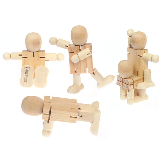 Wooden Robot DIY Children's Educational Toys Coloring Doll