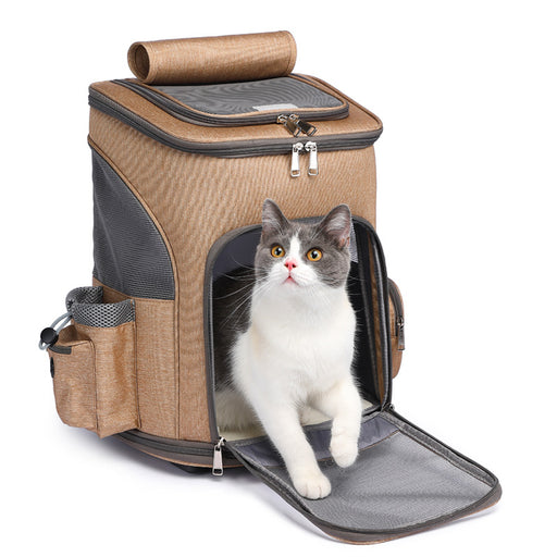 Backpack With Universal Wheel Trolley Pet Bag