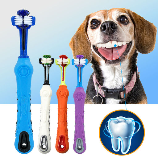 Soft Pet Toothbrush with Three Sided